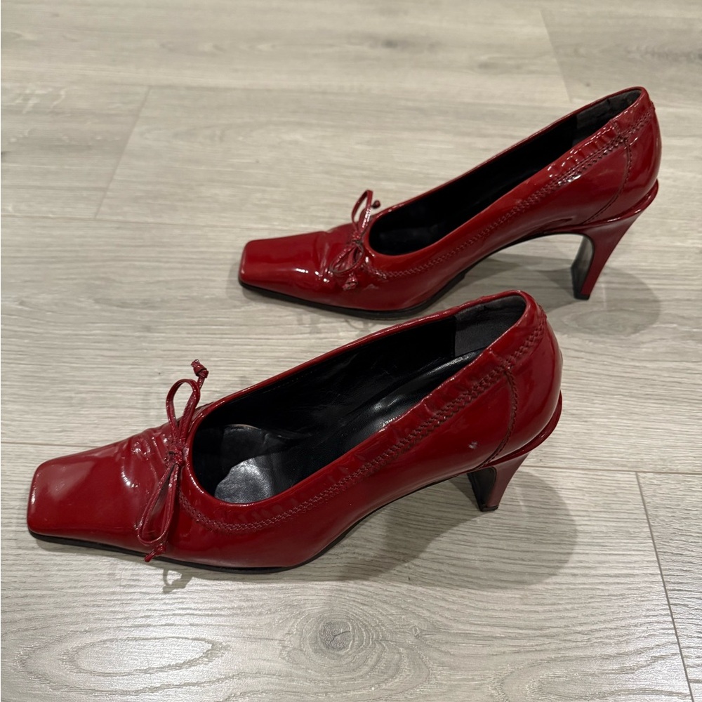 Emporio Armani Burgundy/Red Patent Leather Heels